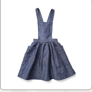 Blue Flared Denim Skirt with Defined Waist